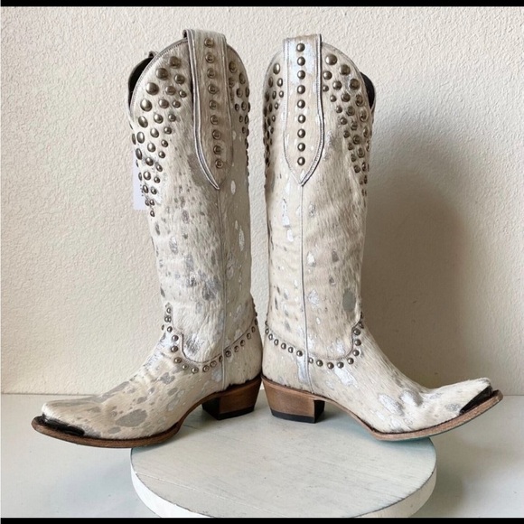 LANE White “Silver Charo” Wild Hair Bridal Western Wedding Boots GORGEOUS Sz 7.5 - Picture 12 of 14